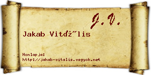 Jakab Vitális névjegykártya